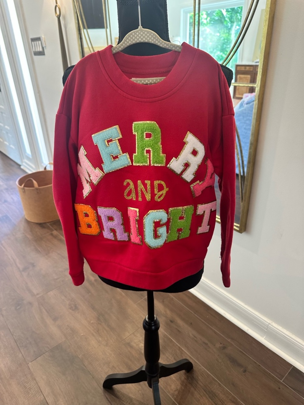 Kids Red 'Merry and Bright' Holiday Sweatshirt
